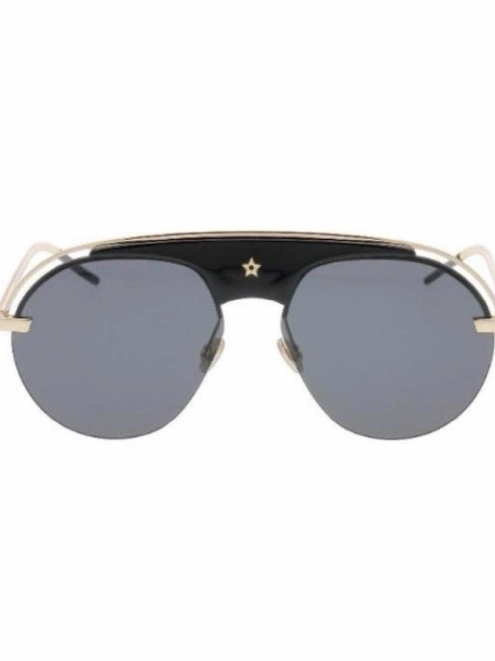 Dior Black and Gold Aviator Sunglasses with Star Accent